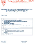 Einladung zur ordentlichen Mitgliederversammlung 2024